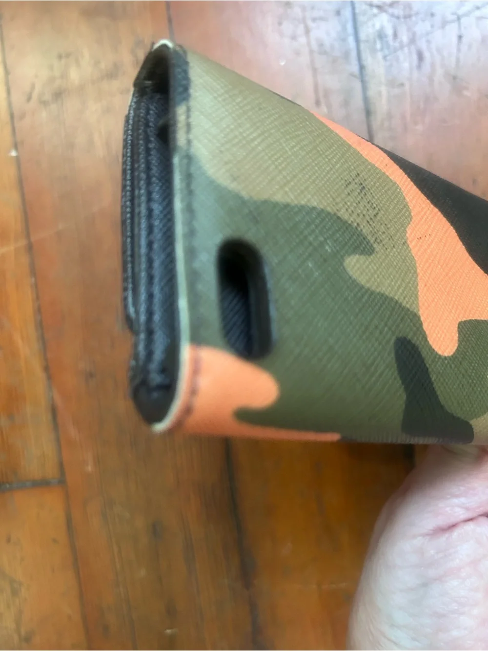 Michael Kors Camo Wristlet Wallet in Olive, Tan & Orange